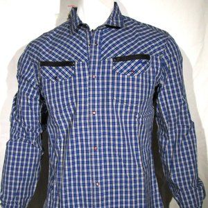 Diesel men's plaid modern western design slim fit